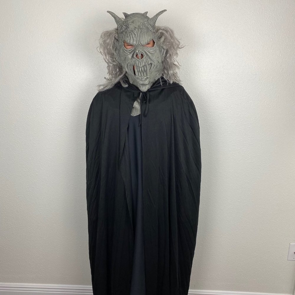 Rubie's Costume Adult Mask Gargoyle Demon Halloween Latex Rubber Black Cape Robe